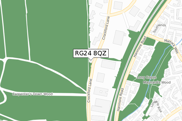 RG24 8QZ map - large scale - OS Open Zoomstack (Ordnance Survey)