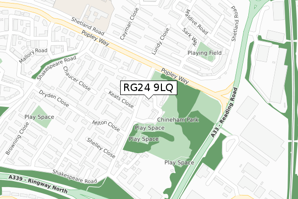 RG24 9LQ map - large scale - OS Open Zoomstack (Ordnance Survey)