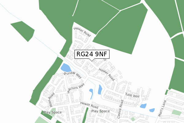 RG24 9NF map - large scale - OS Open Zoomstack (Ordnance Survey)