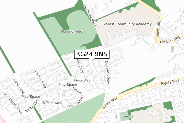 RG24 9NS map - large scale - OS Open Zoomstack (Ordnance Survey)