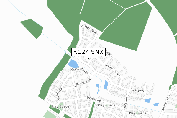 RG24 9NX map - large scale - OS Open Zoomstack (Ordnance Survey)