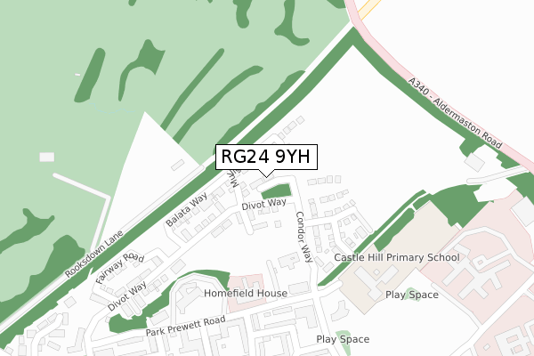 RG24 9YH map - large scale - OS Open Zoomstack (Ordnance Survey)