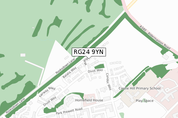 RG24 9YN map - large scale - OS Open Zoomstack (Ordnance Survey)