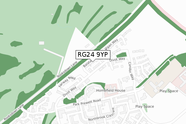 RG24 9YP map - large scale - OS Open Zoomstack (Ordnance Survey)