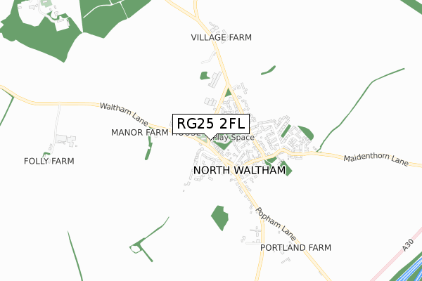 RG25 2FL map - small scale - OS Open Zoomstack (Ordnance Survey)