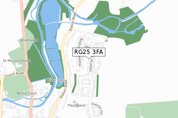 RG25 3FA map - large scale - OS Open Zoomstack (Ordnance Survey)