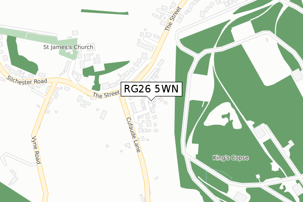 RG26 5WN map - large scale - OS Open Zoomstack (Ordnance Survey)