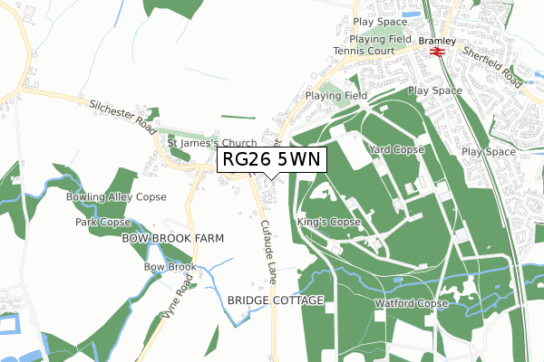 RG26 5WN map - small scale - OS Open Zoomstack (Ordnance Survey)