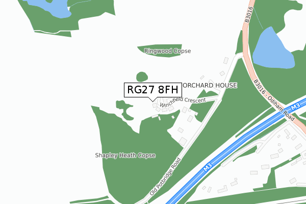 RG27 8FH map - large scale - OS Open Zoomstack (Ordnance Survey)