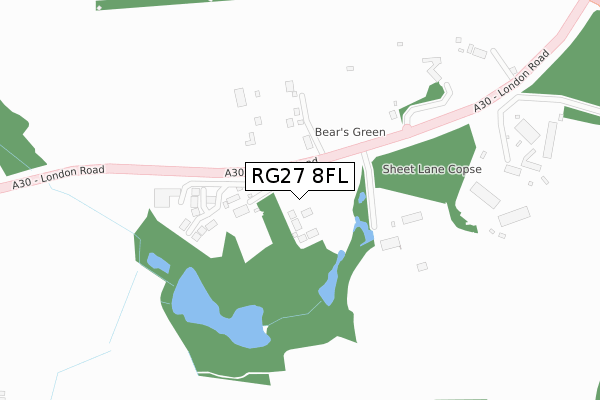 RG27 8FL map - large scale - OS Open Zoomstack (Ordnance Survey)