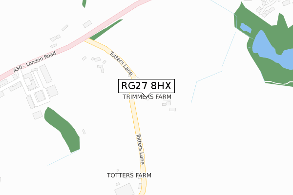 RG27 8HX map - large scale - OS Open Zoomstack (Ordnance Survey)