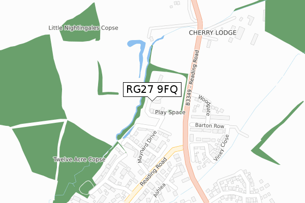 RG27 9FQ map - large scale - OS Open Zoomstack (Ordnance Survey)