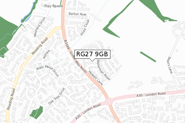 RG27 9GB map - large scale - OS Open Zoomstack (Ordnance Survey)