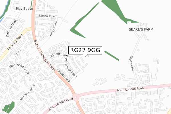 RG27 9GG map - large scale - OS Open Zoomstack (Ordnance Survey)