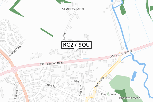 RG27 9QU map - large scale - OS Open Zoomstack (Ordnance Survey)