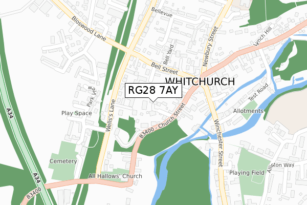 RG28 7AY map - large scale - OS Open Zoomstack (Ordnance Survey)