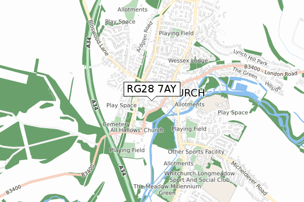 RG28 7AY map - small scale - OS Open Zoomstack (Ordnance Survey)