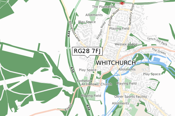 RG28 7FJ map - small scale - OS Open Zoomstack (Ordnance Survey)