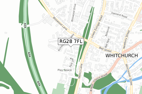 RG28 7FL map - large scale - OS Open Zoomstack (Ordnance Survey)