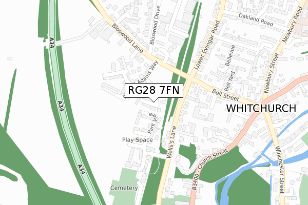 RG28 7FN map - large scale - OS Open Zoomstack (Ordnance Survey)