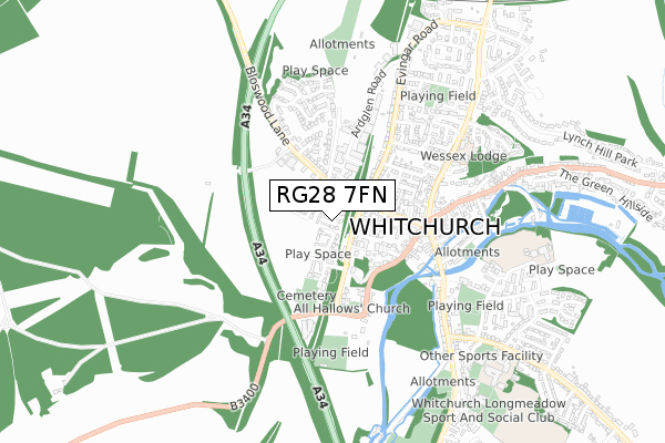 RG28 7FN map - small scale - OS Open Zoomstack (Ordnance Survey)