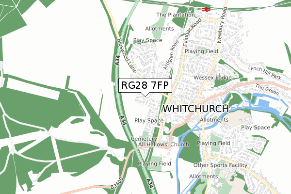 RG28 7FP map - small scale - OS Open Zoomstack (Ordnance Survey)