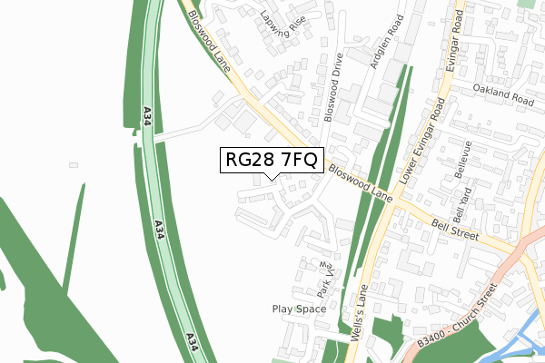 RG28 7FQ map - large scale - OS Open Zoomstack (Ordnance Survey)