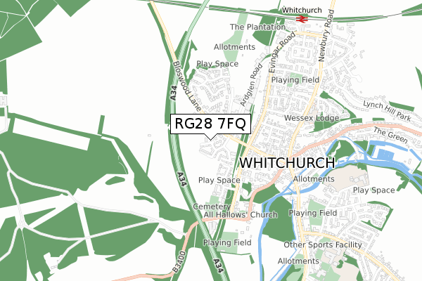 RG28 7FQ map - small scale - OS Open Zoomstack (Ordnance Survey)