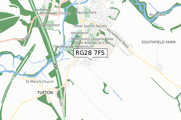 RG28 7FS map - small scale - OS Open Zoomstack (Ordnance Survey)