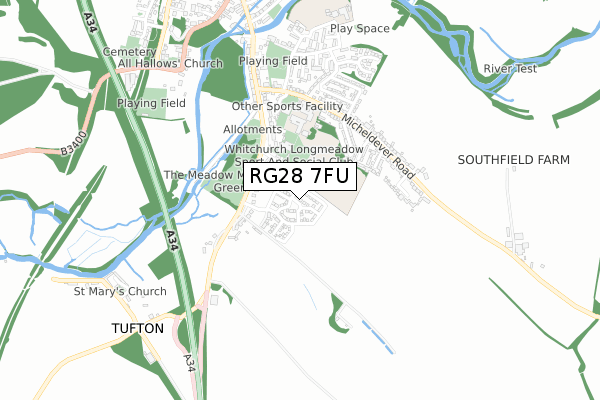 RG28 7FU map - small scale - OS Open Zoomstack (Ordnance Survey)