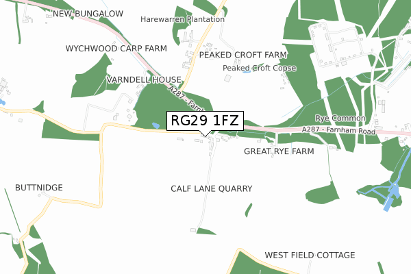 RG29 1FZ map - small scale - OS Open Zoomstack (Ordnance Survey)