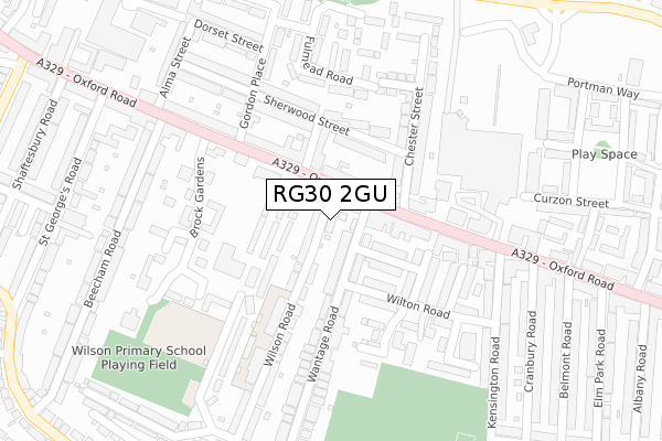 RG30 2GU map - large scale - OS Open Zoomstack (Ordnance Survey)