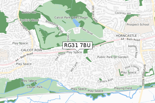 RG31 7BU map - small scale - OS Open Zoomstack (Ordnance Survey)