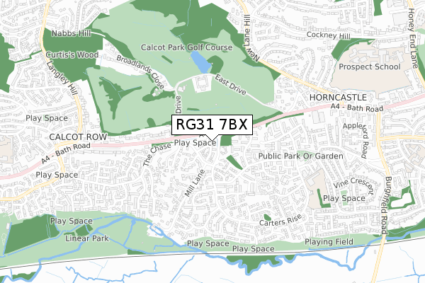 RG31 7BX map - small scale - OS Open Zoomstack (Ordnance Survey)