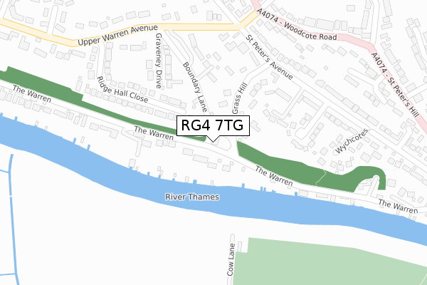 RG4 7TG map - large scale - OS Open Zoomstack (Ordnance Survey)