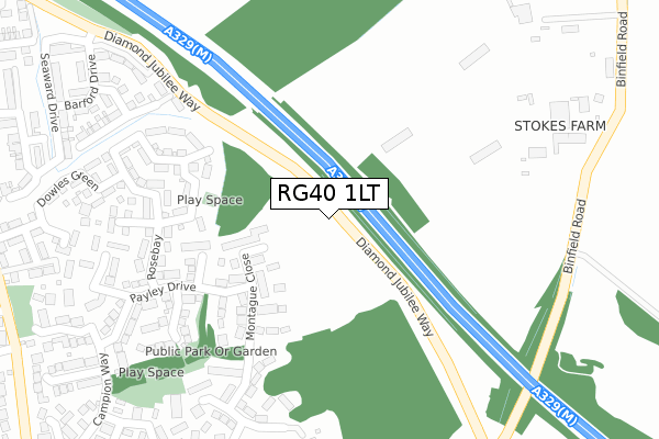 RG40 1LT map - large scale - OS Open Zoomstack (Ordnance Survey)