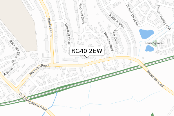 RG40 2EW map - large scale - OS Open Zoomstack (Ordnance Survey)