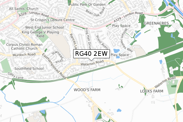 RG40 2EW map - small scale - OS Open Zoomstack (Ordnance Survey)