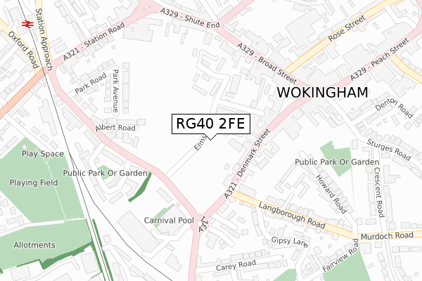 RG40 2FE map - large scale - OS Open Zoomstack (Ordnance Survey)