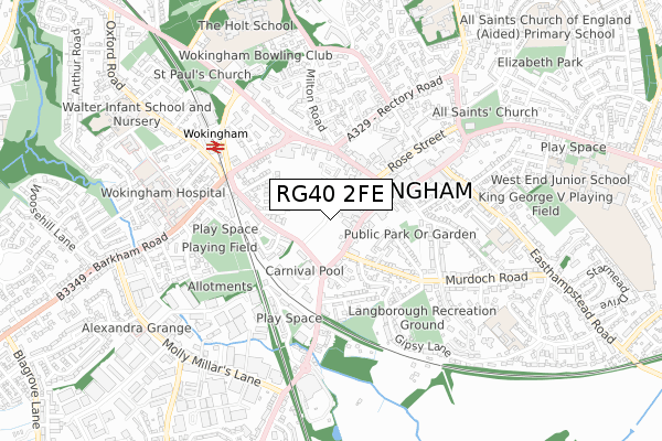 RG40 2FE map - small scale - OS Open Zoomstack (Ordnance Survey)