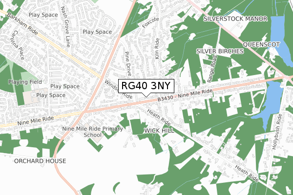 RG40 3NY map - small scale - OS Open Zoomstack (Ordnance Survey)