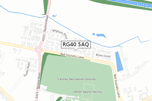 RG40 5AQ map - large scale - OS Open Zoomstack (Ordnance Survey)