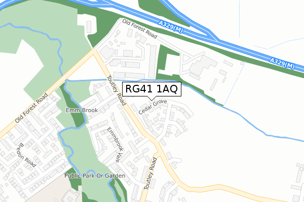 RG41 1AQ map - large scale - OS Open Zoomstack (Ordnance Survey)