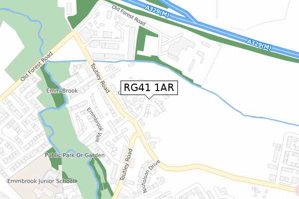 RG41 1AR map - large scale - OS Open Zoomstack (Ordnance Survey)