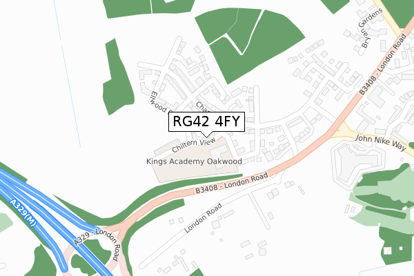 RG42 4FY map - large scale - OS Open Zoomstack (Ordnance Survey)