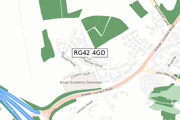 RG42 4GD map - large scale - OS Open Zoomstack (Ordnance Survey)