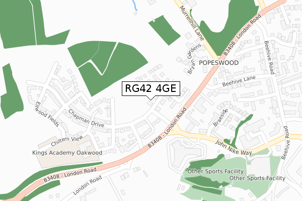 RG42 4GE map - large scale - OS Open Zoomstack (Ordnance Survey)