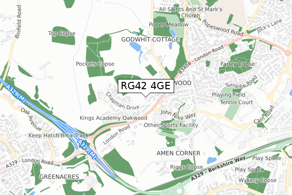 RG42 4GE map - small scale - OS Open Zoomstack (Ordnance Survey)