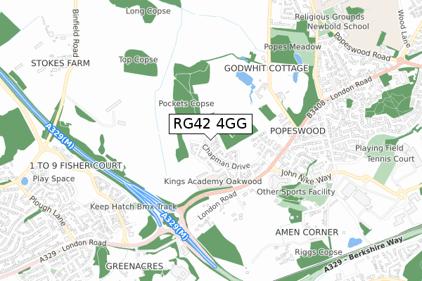 RG42 4GG map - small scale - OS Open Zoomstack (Ordnance Survey)