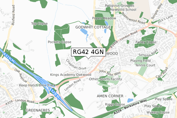 RG42 4GN map - small scale - OS Open Zoomstack (Ordnance Survey)